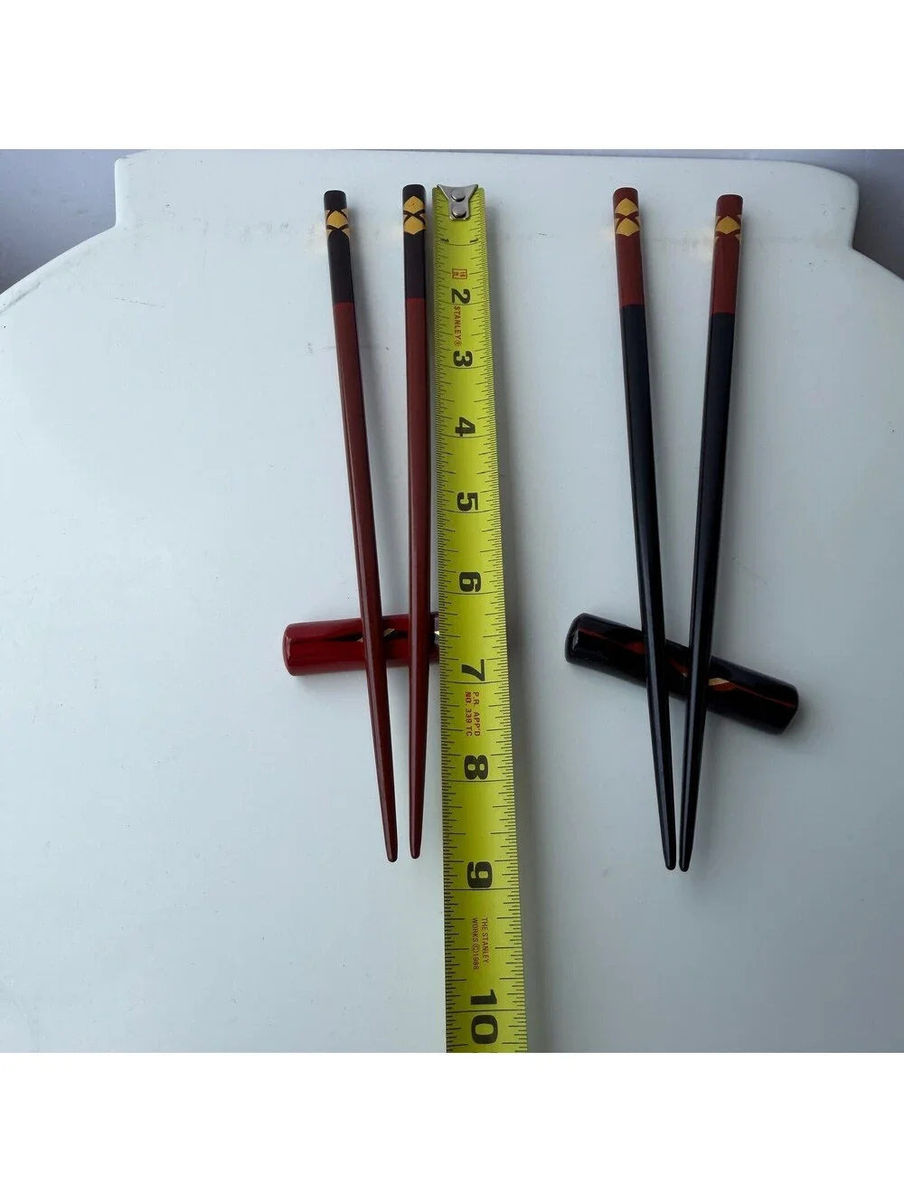 2 Pairs Japanese Style Chopsticks with Rests Set - Excellent Condition - B-9